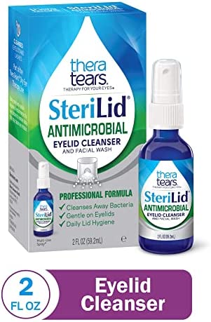 TheraTears SteriLid Antimicrobial Eyelid Cleanser and Facial Wash, 2 Fl Oz Spray